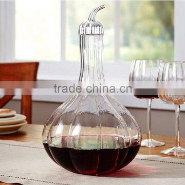 Sodalime High quality large Pumpkin wine decanter with stopper customized size and shape