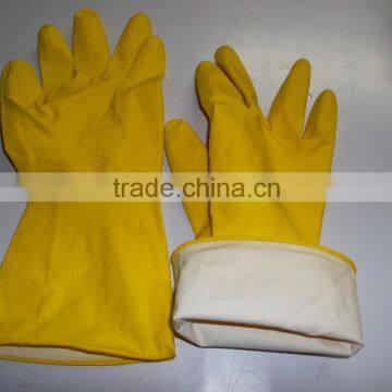 Latex Rubber Glove origainal yellow color chemical resistant household glive industrial rubber gloves work gloves