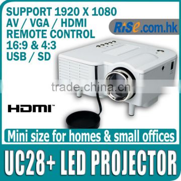 UC28 HDMI Playsation USB HD Multimedia Mini VGA 1080p LED Home Theater Projector