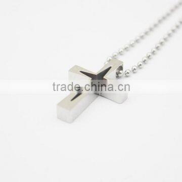 Silver Hollow Cross Pendant Fashion Men Necklace photo-3