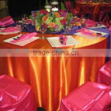 Shimmery plain satin table cloth for wedding and banquet