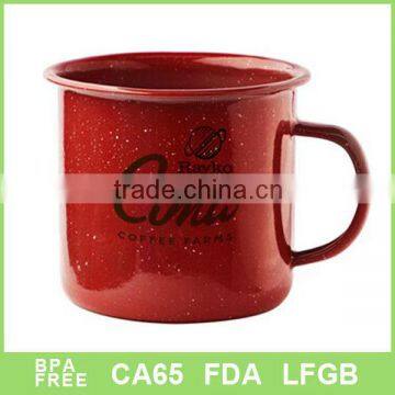 LOGO printing enamelmetal water mug with handle