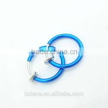 15 mm Wide Spring Factory Wholesale Colored Captive Hoop Nose Rings