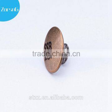 round square silver screw shank jeans button with low price