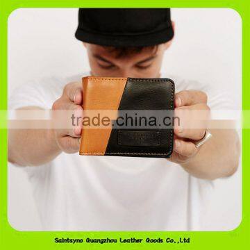 16897 Durable Factory price mens leather double fold wallet