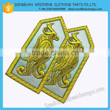 Hand Embroidery Badges &Hand Embroidery epaulet for garment /handmade custom bullion badges for garment