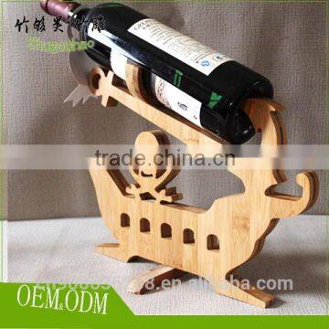 Bottle Shape Single Bamboo Red Wine Rack photo-5