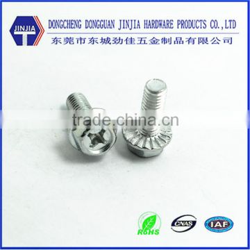 galvanized Custom cross recess flange serration screw m6*16