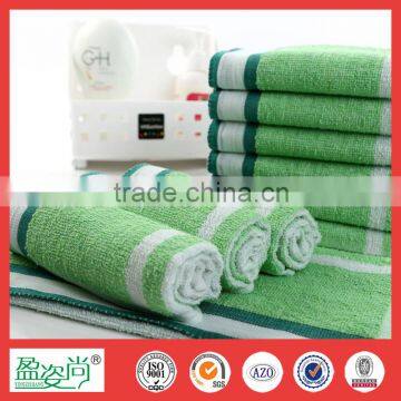 Cotton Face Towel With China Wholesale Green Strip Hotel Towel photo-2