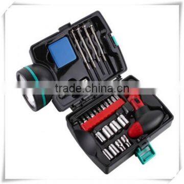 2015 hand tool kit household led flashlight Hardware Tool set mutifuctional repairing tool with screwdriver handle combination