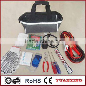 Car roadside emergency tool set multi tool kit with booster cable