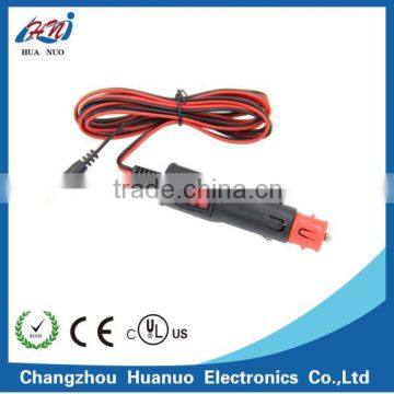 Red head car cigarette lighter with switch dc power cable