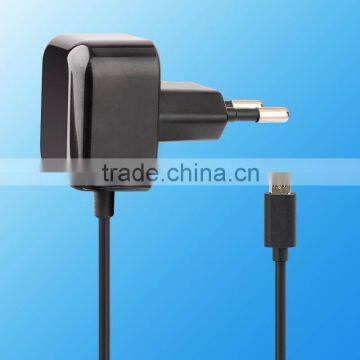 Hot sale EU plug mobile phone wall charger with cable