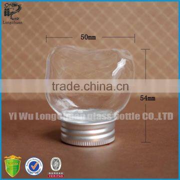 Irregular shaped glass spice bottle with aluminum screw cap