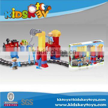 Preschool educational toys electric railway station outdoor building blocks
