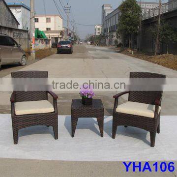 WPC ALUMINIUM GARDEN RATTAN 3PCS CHAIR SET