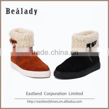 Hot sale classic italian comfort cow suede leather ankle boots women shoes