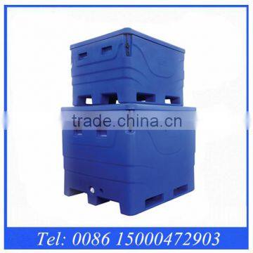 Rotomolded insulation 1000L Capacity plastic Fish transport totes, plastic storage bins totes