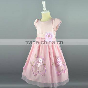 Top Selling Pink Cap Sleeveless Flower Girls Dress Baby Children Pageant Dresses Western Kid Party Wear for Fat Girls 4 Years Quality Choice photo-4