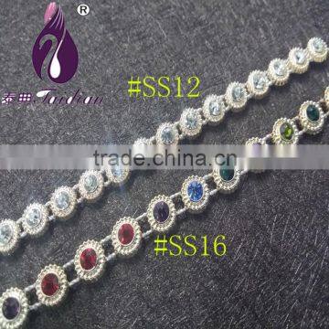 Gold UV electroplating diamond Trimming. Crystal Rhinestone BandingSS12 rhinestone Banding . Wholesale