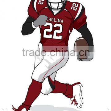 High Quality American Football Uniforms In Mahroon And White Color Combination