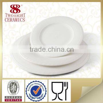 milk white porcelain tableware set dining plate set for wholesale