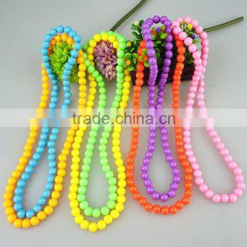 Colorful beaded necklace sweet girls jewelry decorative plastic torque
