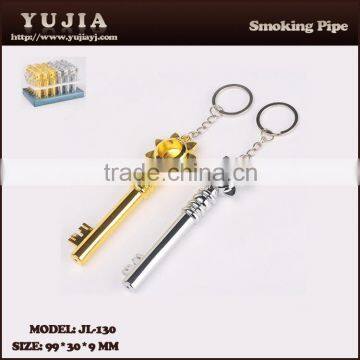 2015 YuJia popular keychain metal smoking pipe wholesale tobacco pipe JL-130