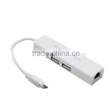 Micro USB OTG to RJ45 Adapter with 3 Port USB HUB