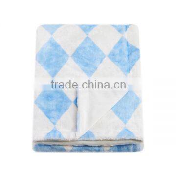 China wholesale check printed double side fleece blankets