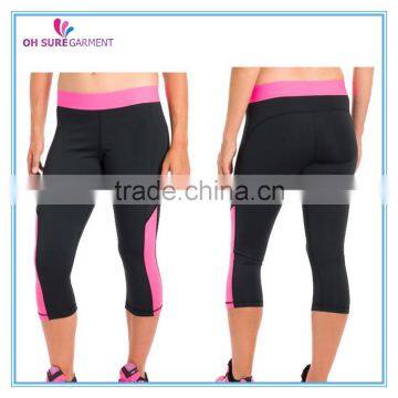 logo printed nylon/spandex womens capri pants