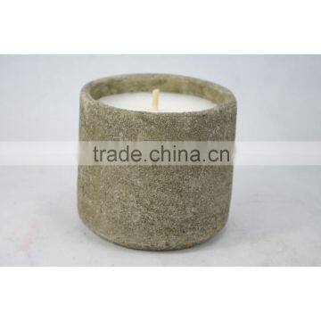 white unscented cement candle 120D x120H