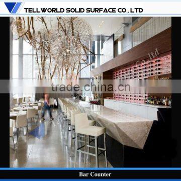 Unique design corain solid surface commercial counter top salad bar