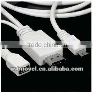 white MHL MIcro USB 5 pin to Female Cable