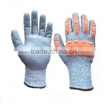 PU Coated Safety Glove HPPE Liner Cut Resistant Level 5 Anti-impact Gloves