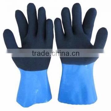 Newest Latex double full dipped sandy foam gauntlet, waterfroof glove