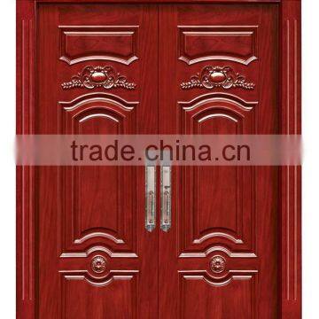 Security double solid wood door design mian entrance door YHA-1104