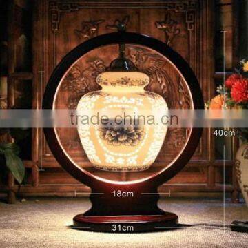 Vintage Industry Loft Style Iron Table Light Desk Lamp Porcelain For Bedroom Wedding Gift photo-3