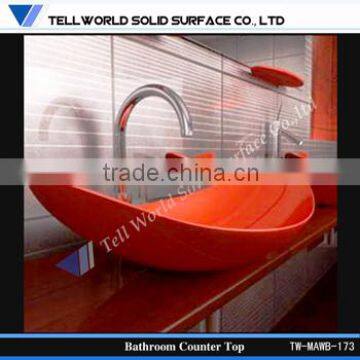 TW artificial stone customized wash basin / modern flower shape wash basin