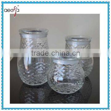 wholesale large fancy beautiful food clear elegant cookie glass storage jar