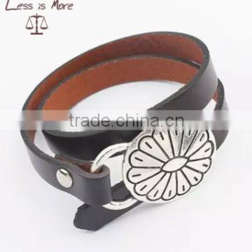 PU leather bracelet/wide rhinestone bracelet for men