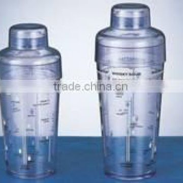 plastic cocktail shaker in transparent color