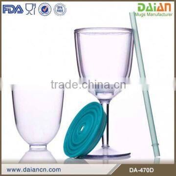 Cup Inside Double Wall With Lid Acrylic Wine Tumbler photo-4