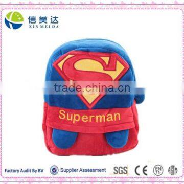 Hot sell Two styles Superman Cartoon soft plush backpack bag