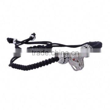 2016 Fashion Shambala Silver Ball Macrame Bracelet Leopard Charm Friendship Woven Bracelets for Men photo-4