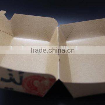 Wholesale Kraft Paper Food Packaging Folding Middle Hamburger Box