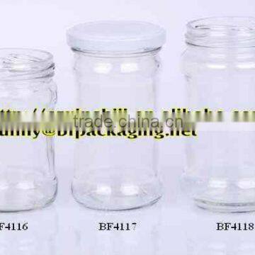 Transparent glass food jar