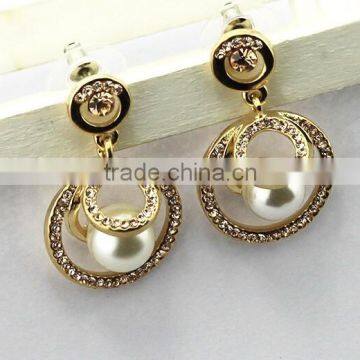 Crystal diamond gold fashion cheap pearl earring