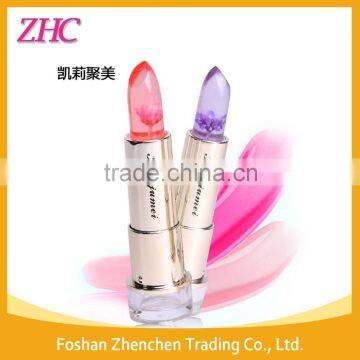 Hot sale Kailijumei English packing jelly flower lipstick lip balm color change waterproof lipstick