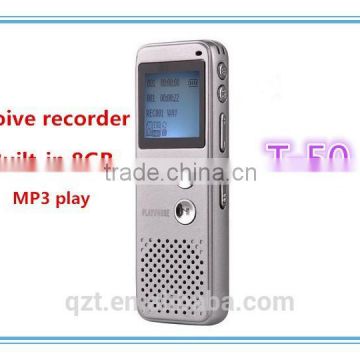 T-50 Professional digital usb mini voice recorder Audio Telephone Recorder Devicewith MP3 Player LCD Display